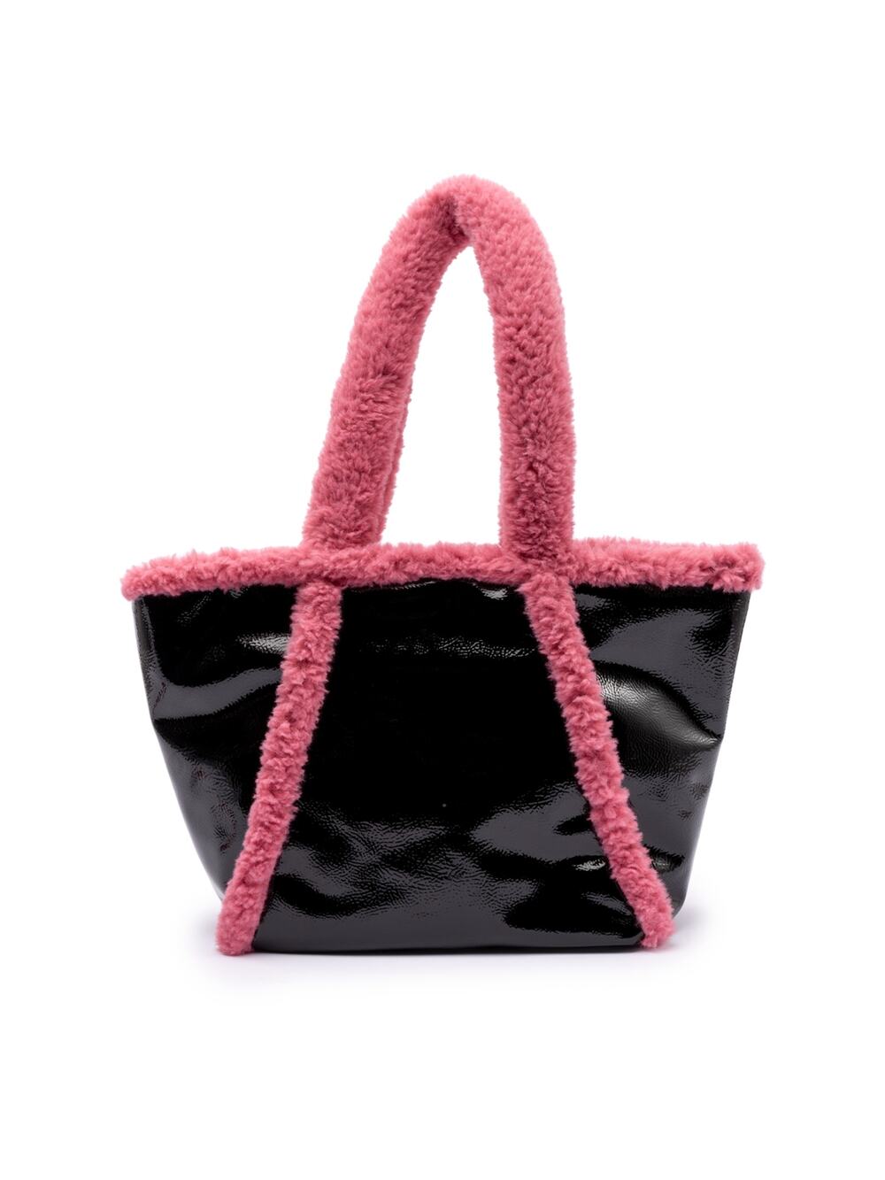 Skinnydip Women's Alexa Borg Trim Tote Black with Pink NWT